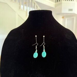 Turquoise Silver Drop Earrings